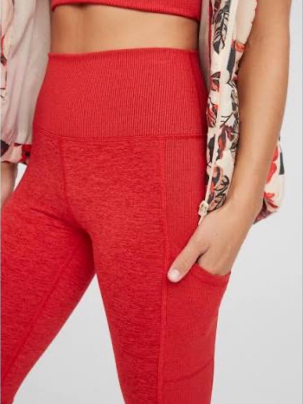 Aerie Offline “the hugger” Leggings in Red